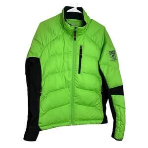 Descente Terro Down Puffer Jacket Mens XL Lime Green Ski Winter Snowboarding